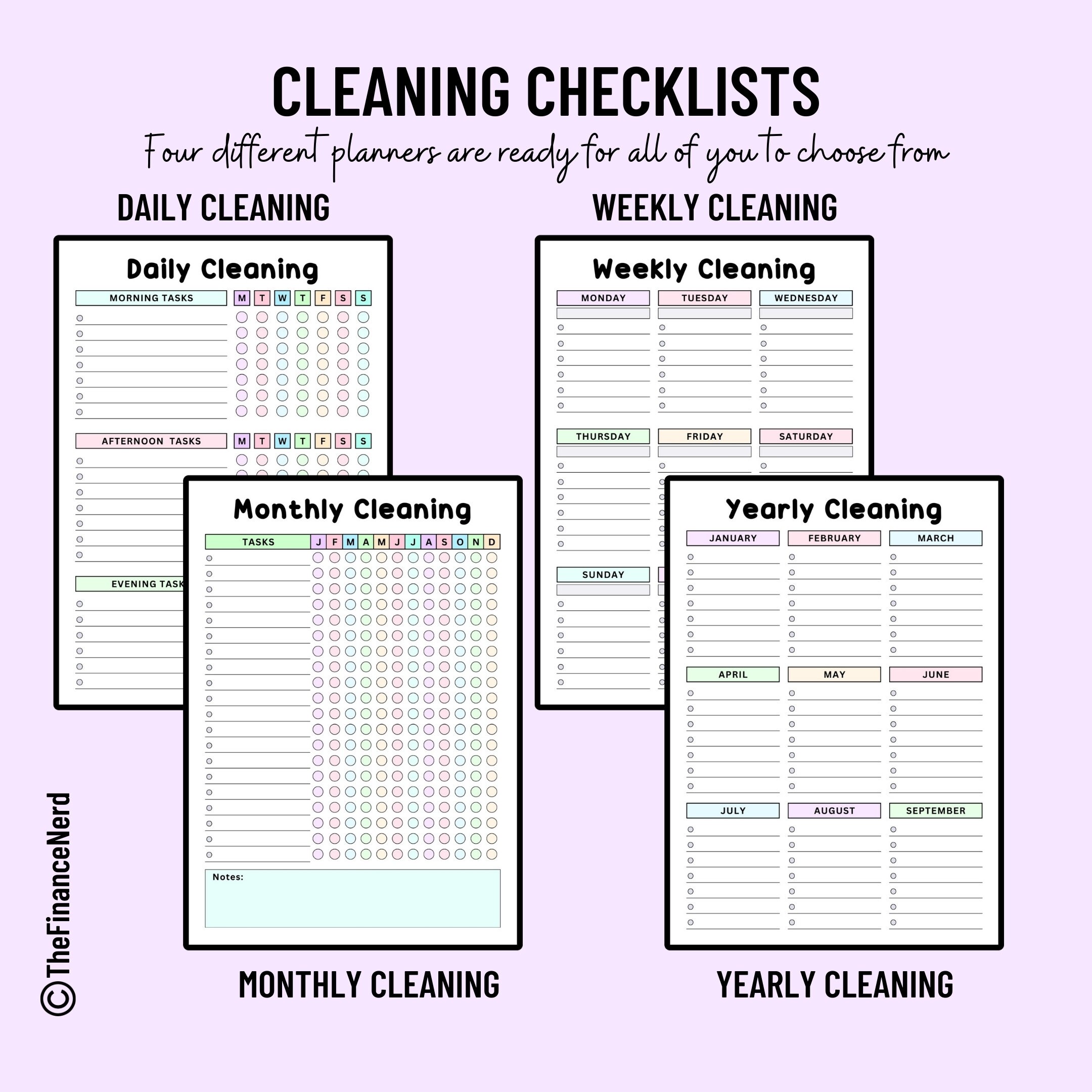 Ultimate ADHD Cleaning Checklist Bundle, Editable ADHD Cleaning Planner ...
