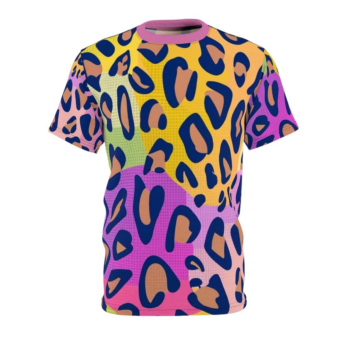 Cheetah Print Tshirt, Unisex Shirt, Gift for Boys and Girls, Colorful Shirts, Animal Graphic