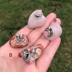 Tiny Crystal Teacup Treasure Tumble; Banded Carnelian Agate and Rose Quartz Tea Display; Mad Wonderland Party; Natural Crystal Knick Knack