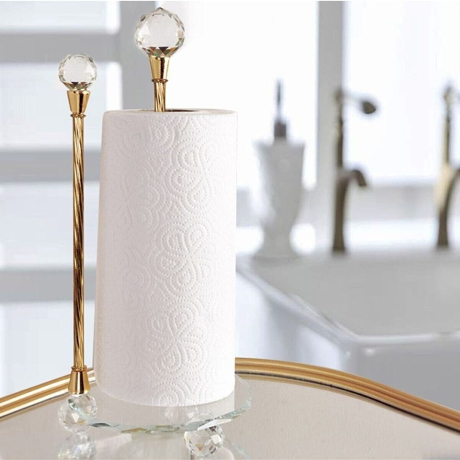 Crystal Glass Paper Towel Holder Cute Paper Towel Holder Etsy