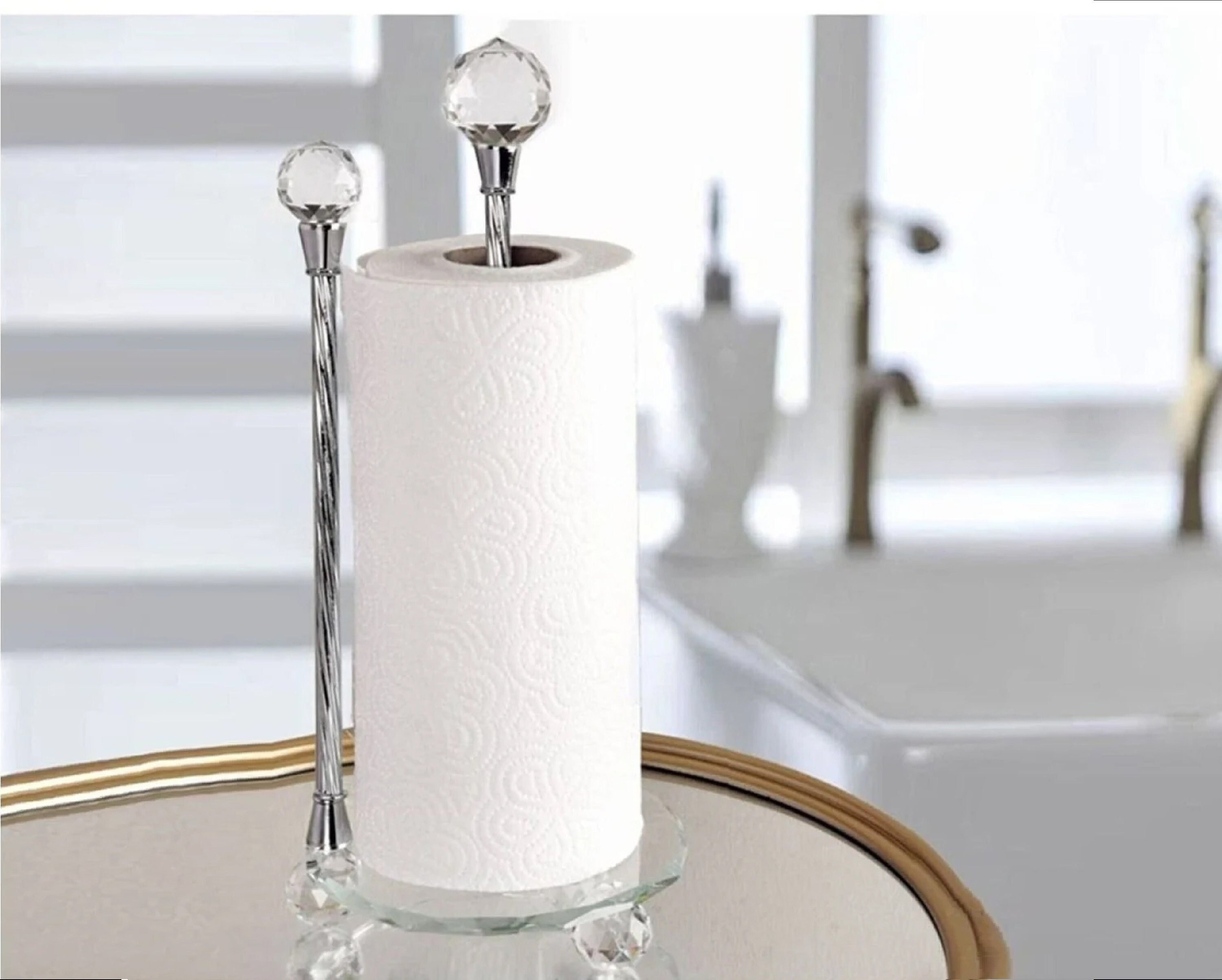 Crystal Glass Paper Towel Holder Cute Paper Towel Holder Etsy