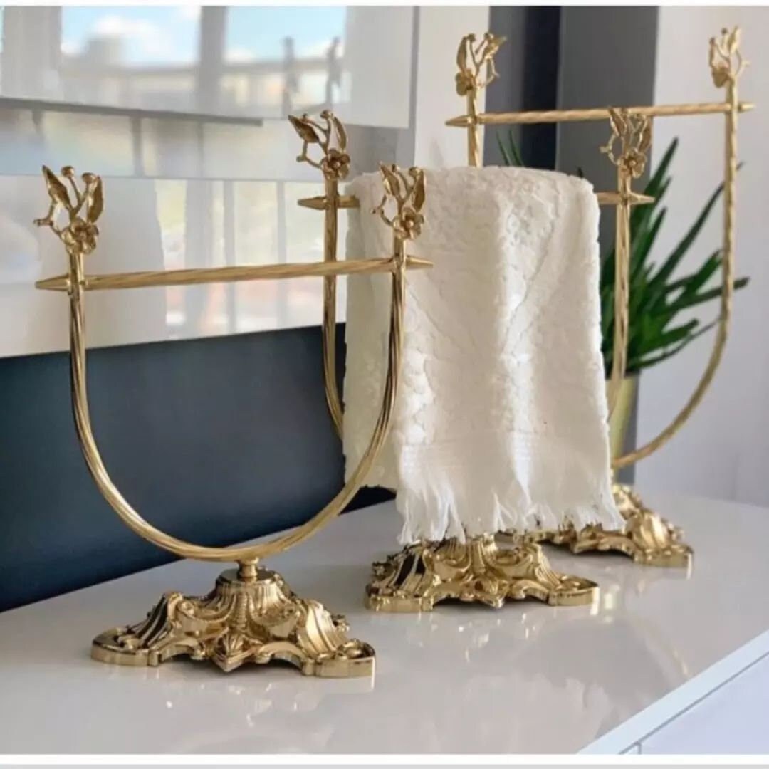 Gold Bathroom Towel Rack Bathroom Accessories Towel Holder Etsy