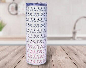 Cat Tumbler with Eco Friendly Metal Straw and Lid Cat Lovers Gift Cat Mom Gift Travel Mug Pilates Yoga Mug Water Bottle With Straw