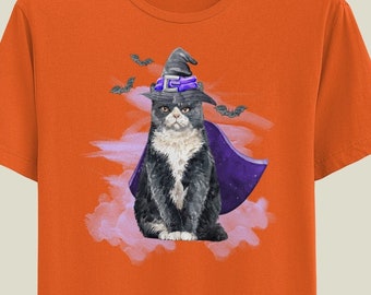 Halloween Shirt, Halloween Cat T-shirt, Spooky Season Shirt, Fall Shirt, Spooky Vibe Shirt, Halloween Tee, Cool Halloween Graphic Tee