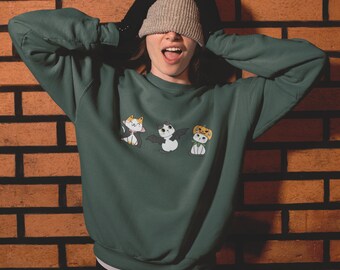 Halloween Cat Sweatshirt, Crewneck Sweatshirt, Halloween Cat Shirt, Spooky Season Sweatshirt, Fall Sweatshirt, Halloween Sweater