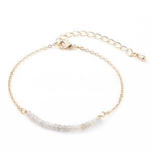 Labradorite Bracelet | Gold Dainty Adjustable Labradorite Bracelet | Healing Stone Bracelet | Protection Bracelet |
