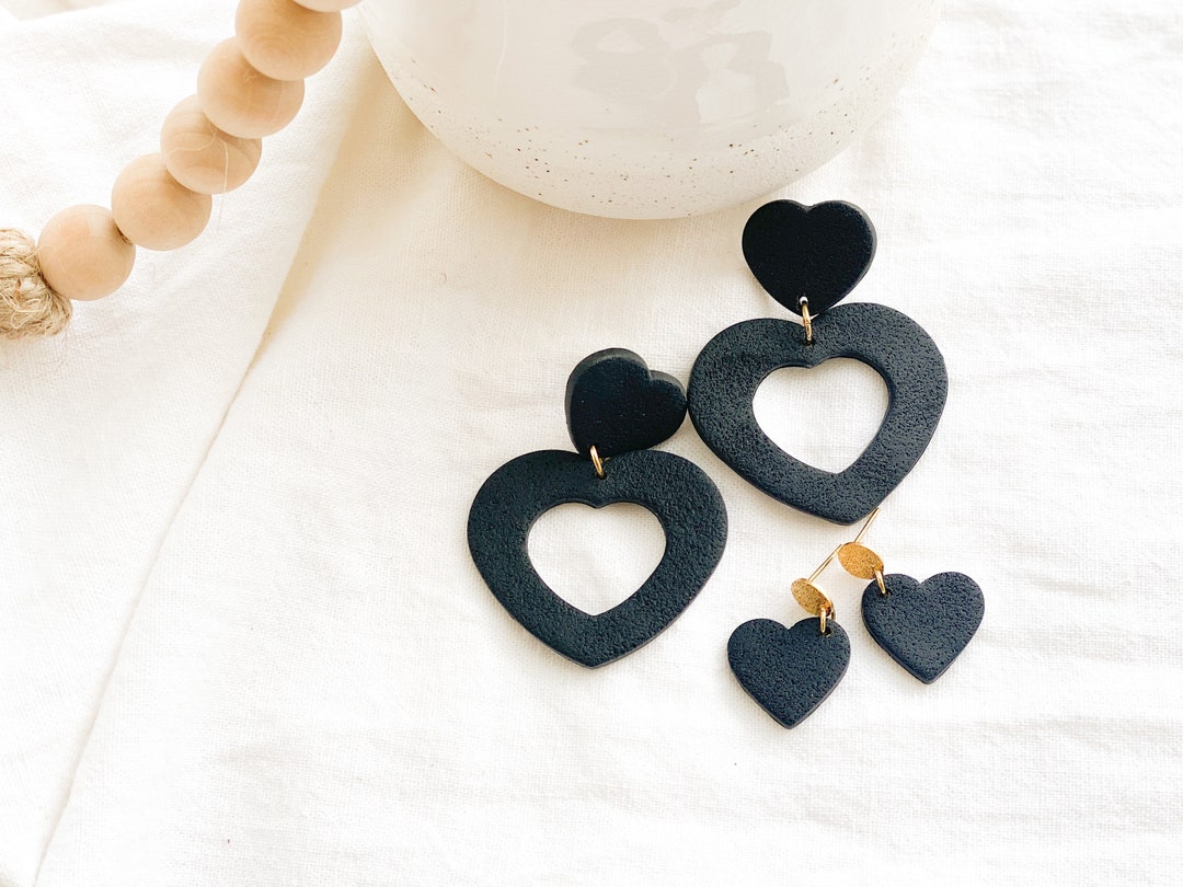 Black Heart Earrings