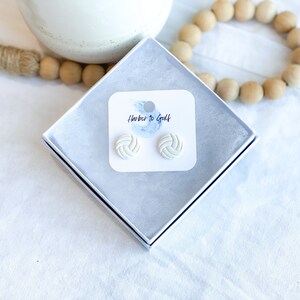 Volleyball Stud Earrings, Polymer Clay Earrings, Volleyball Mom Gift, Handmade Jewelry, Teenage Girl Gift, Hypoallergenic Earrings, Fun Gift
