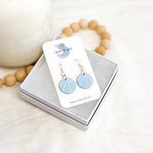 UNC Basketball Earrings, Polymer Clay Earrings, Handmade Jewelry, Game Day Earrings, Gift for Friend, Birthday Gift, Tarheel Earrings