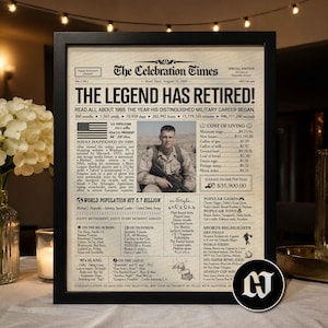 Retirement Personalized Newspaper Poster, Police Retirement Gift for Men or Women, Any Career, Keepsake