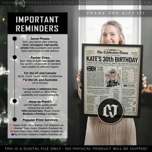 30th Birthday Personalized Newspaper Poster, Back in 1996, Gift for Men or Women