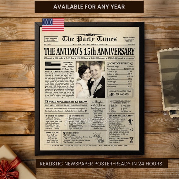 Buy 15th Anniversary Gifts for Husband or Wife, 15th Anniversary