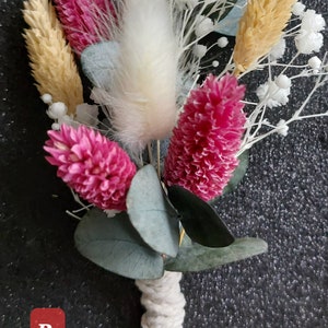 Trockenblumenstrauß Mini Bouquet Hochzeitsdeko Gastgeschenk Tischdekoration Pampasgras Eukalyptus Trockenblumen Bild 3