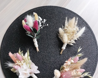 Trockenblumenstrauß | Mini Bouquet | Hochzeitsdeko | Gastgeschenk | Tischdekoration | Pampasgras | Eukalyptus | Trockenblumen