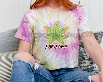 High Hopes Women's Tie-Dye Crop Tee