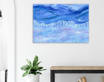 Canvas Fine Art Prints:   White Cityscape - Abstract Art - Wall Decor