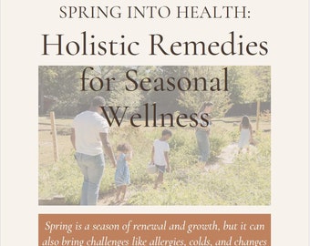 May include: A family walks through a green path in a forest. The text reads "Spring into Health: Holistic Remedies for Seasonal Wellness" and "By Dr. Cece Brooks DNP, FNP-C, CPNP-PC" and "@thediscoverydoc".