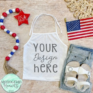LR Blanks-Halter-Patriotic- Girl&#39;s Halter Mockup- Summer Mockup