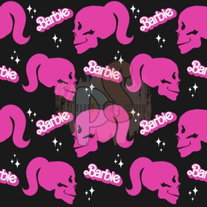 Goth Barbie, Barbie seamless, Barbie Skulls, Barbie skull seamless pattern, Barbie pattern, seamless patterns, Barbie