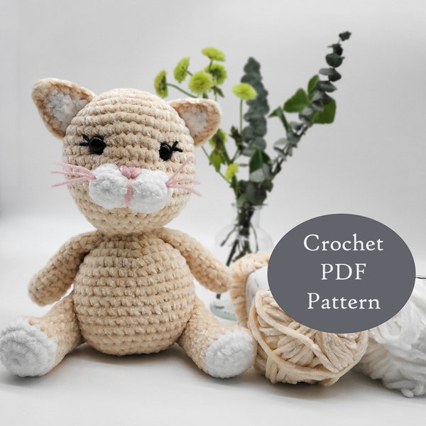Crochet Cat pattern Amigurumi Cat PDF pattern  crochet plush cat crochet plushie cat toy beginner cat kitten kitty