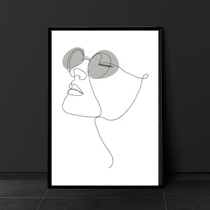 Woman Face Line Art Print Gallery Wall Art Decor Minimalist Print Woman Line Art sketch drawing Abstract Single Line Instant Download Print