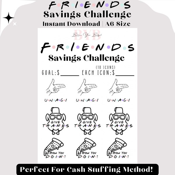 NEW   F R I E N D S    Digital Savings Challenge A6 size