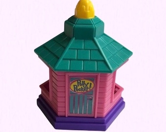 Juguete Polly Pocket Subway de 1999, casa de plástico rosa de 7,6 cm (3 pulgadas), usado, tal cual se ve en la imagen. *Condición vintage - Ver descripción*