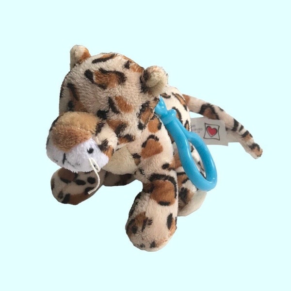 Webkinz Spotted Leopard Kinz Klip | 2000s Ganz 4.5" Plush Bag Clip *Preowned, No Code - See Description*