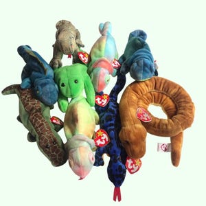 Choose Your Own TY Reptile Beanie Baby Plush 1990s 2000s Lizard Frog Snake Used Sold Separately *Preowned Condition- See Description*