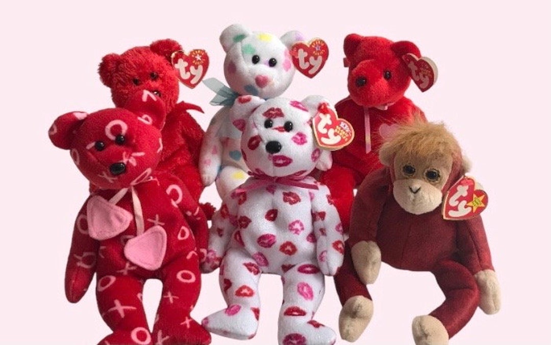 TY Valentine's Day Beanie Babies choice Kissy, Kisse, Kisskiss
