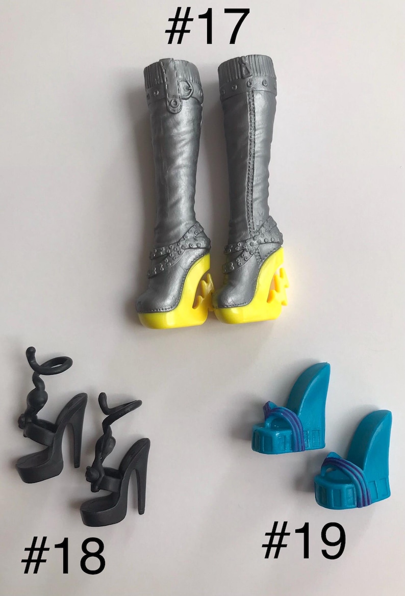 Choose Your Own Monster High Shoes Mattel Mh Replacement Doll Heels Boots Slippers for Collecting or OOAK Used As-Is Pairs Sold Separately image 6