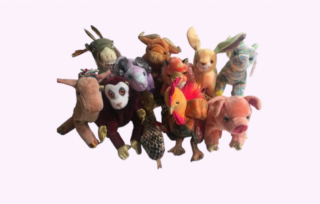 TY Chinese Zodiac Beanie Babies choice Rat, Ox, Tiger, Rabbit, Dragon