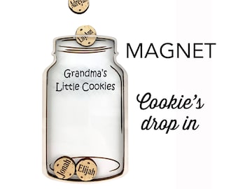 Family Gift for Grandparent Gifts "Grandma's Little Cookies" Personalized Grandchildren Refrigerator Magnet Keepsake for Birthday Valentines
