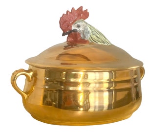 Fabulous RARE Mid century Rooster covered Casserole