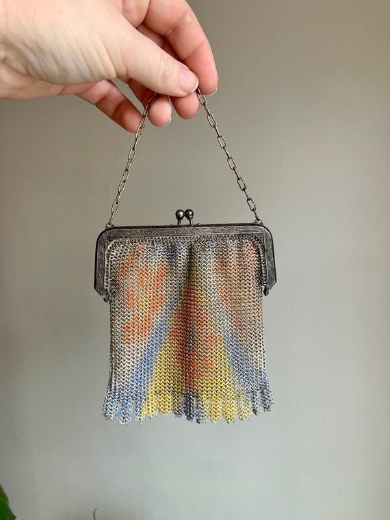 Whiting and Davis sterling silver mesh bag - image 1