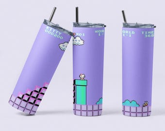 Kawaii Kitty Pixel Art-Videospiel Kunst-digitaler Download-Sublimation 20 oz Tumbler