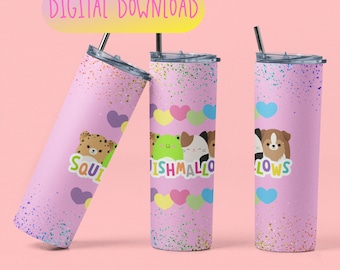 Niedliche beliebte Plüschtiere Squishmallows Tumbler Wrap | Digitaler Download | 20 Unzen