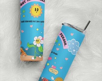 Ich bin nicht die größere Person, die ich Sie buchstäblich mit einem Stuhl schlagen werde, Lustige ironische sarkastische Tumbler Wrap, PNG Art