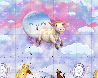 Hey Duddle Ddle, Nursey Ryhmes Digital Wrap, Sublimation