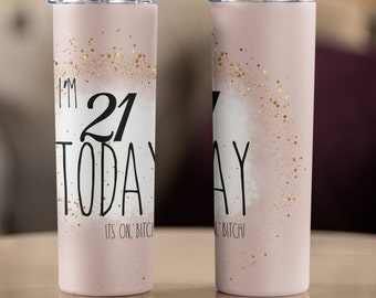 21. Geburtstag 20 Unzen gerader Becher Wrap Nahtloses Design PNG-Geburtstag Tumbler Wrap PNG-Geschenk