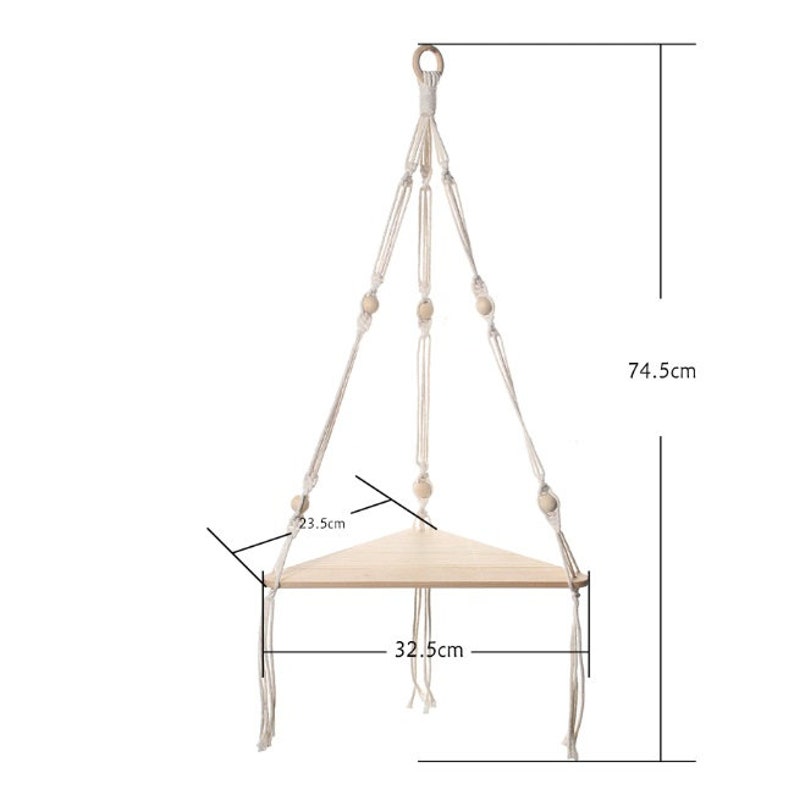 Triangle Shelves Wall Decor Macrame Wall Shelf Boho Home Decor Etsy