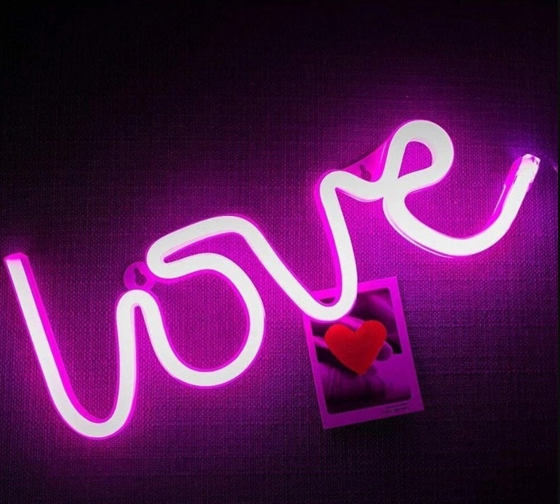 LED Love Neon Signs for Wall Decor USB or Battery Operated Etsy