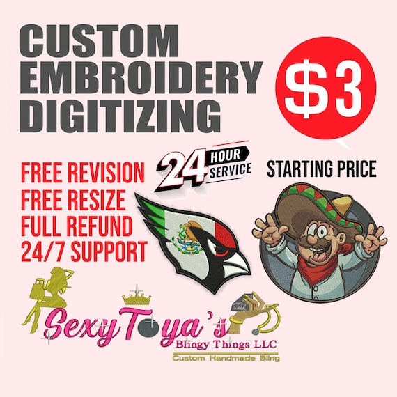 Custom Embroidery Digitizing Service: DST, PES File