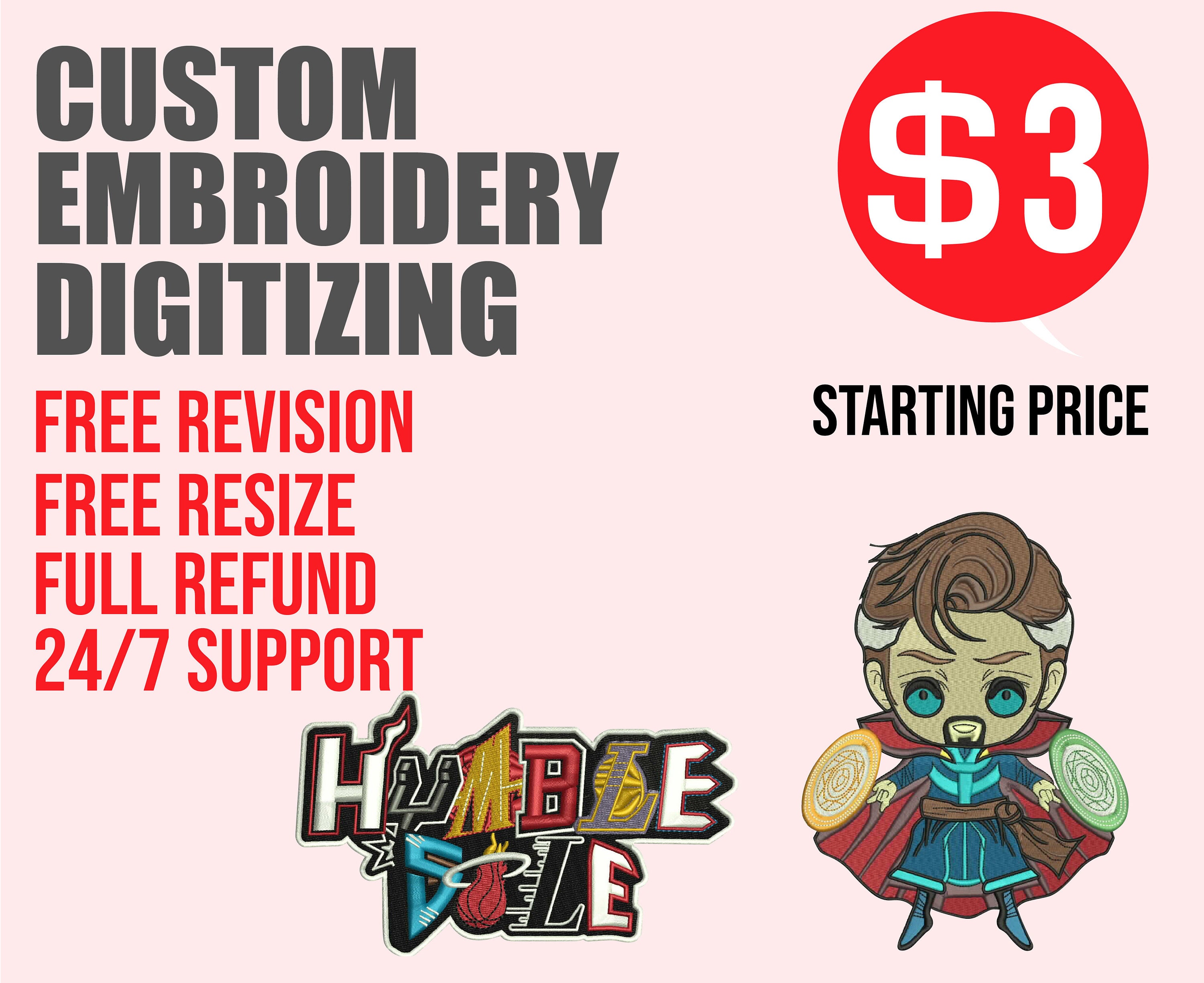 Custom Embroidery Digitize Embroidery Digitize Custom Etsy UK