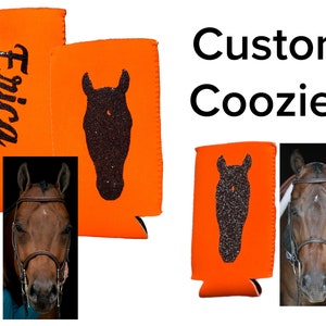 Silueta de caballo Coozies personalizados por GlitterNLeather