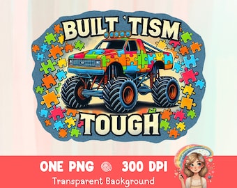Tism Tough, Autisme png, Sensibilisation à l'autisme png, Ruban png pour l'autisme, Puzzle png pour l'autisme, téléchargement de conception par sublimation