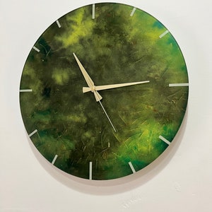 Large Wall Clock, Nature Wall Clock, Tempered Glass Wall Clock, Housewarming Gift, Modern Clock for Living Room image 4