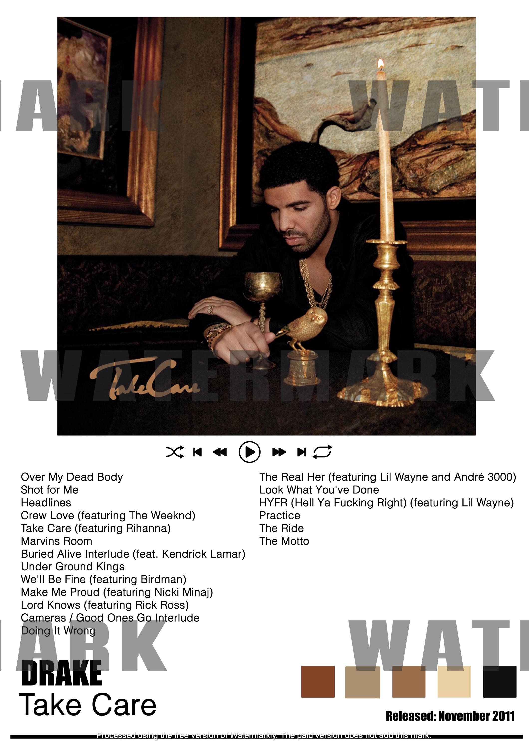 Drake Sign Digital Music Poster - Album Poster Print - Album Art , Wall Print ...