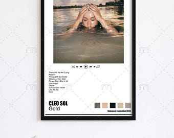 Digital Music Poster - Album Poster print - Album Art , Wall print , home decor, Cleo Sol Gold