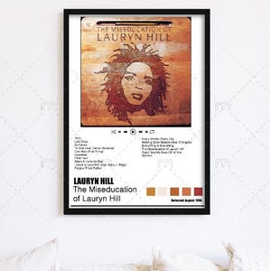Digital Music Poster - Album Poster print - Album Art , Wall print , home decor, The miseducation of Lauryn Hill, Print